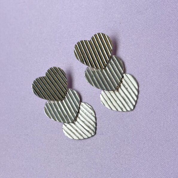 Aretes Triple Corazón