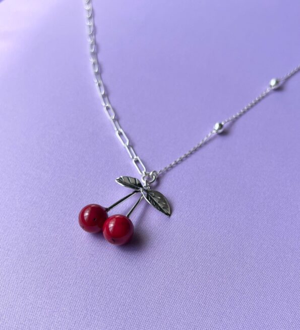 Collar cerezas de plata