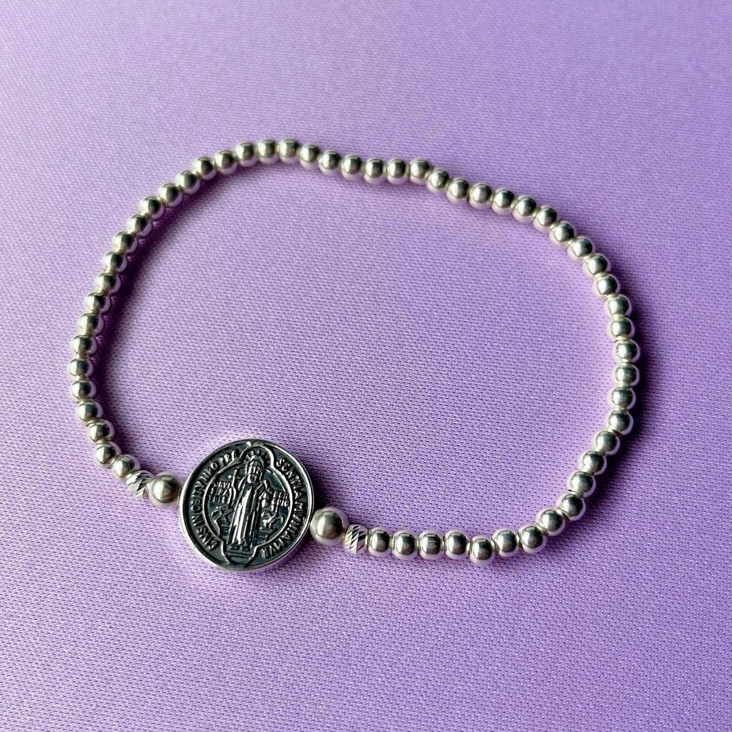Pulsera de San Benito ajustable | Plata .925 - Imagen 2