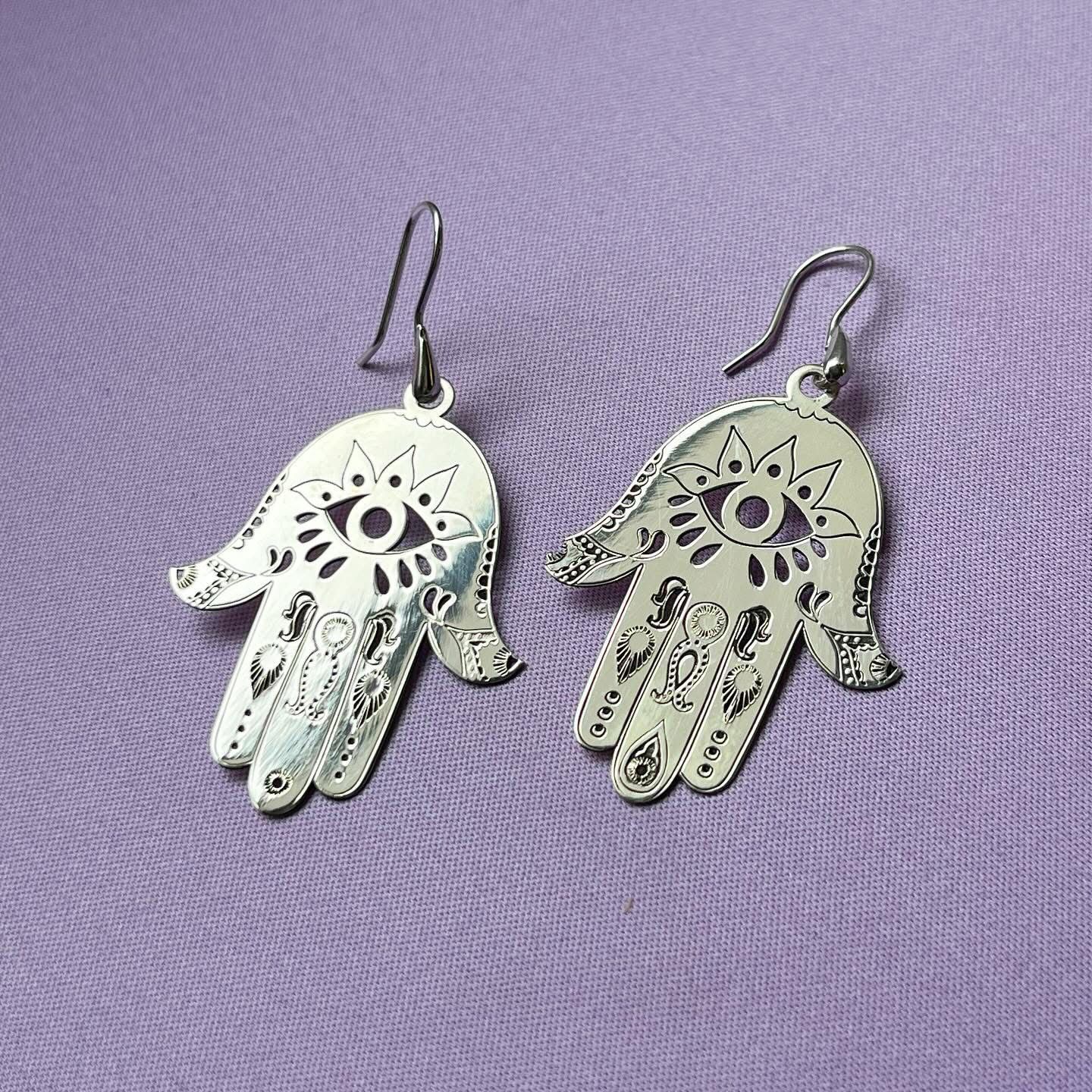 Aretes manos de fátima