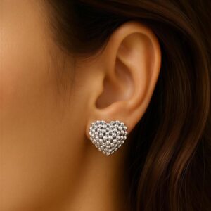 Aretes de corazón Texturizado