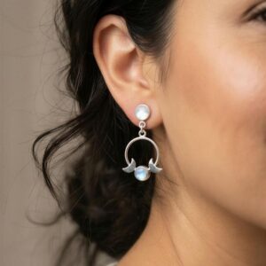 Aretes de plata .925 fases lunares