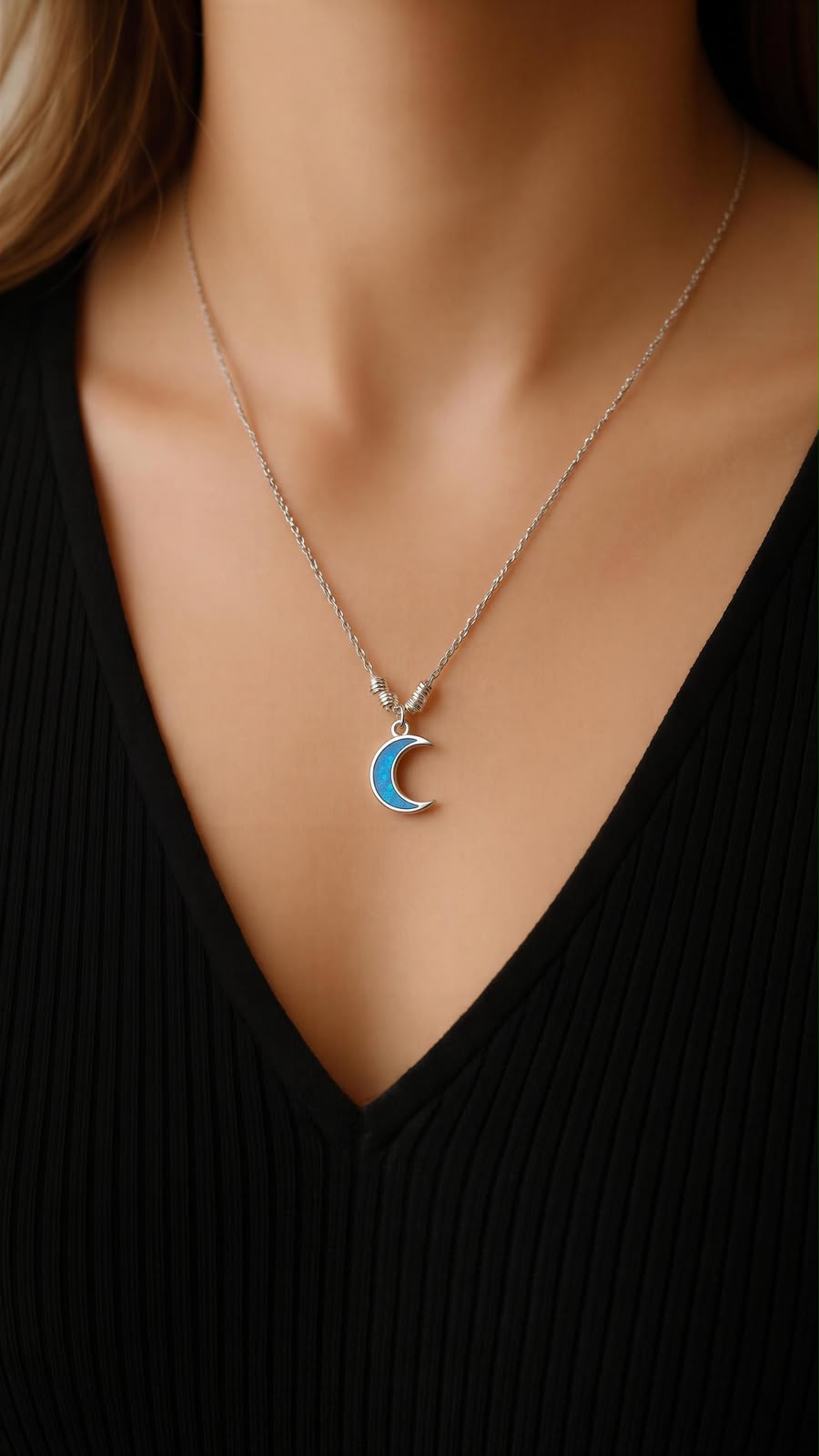 collar luna de plata .925