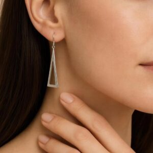 aretes colgantes de plata